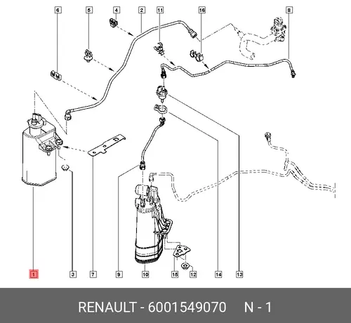 Адсорбер RENAULT 6001549070