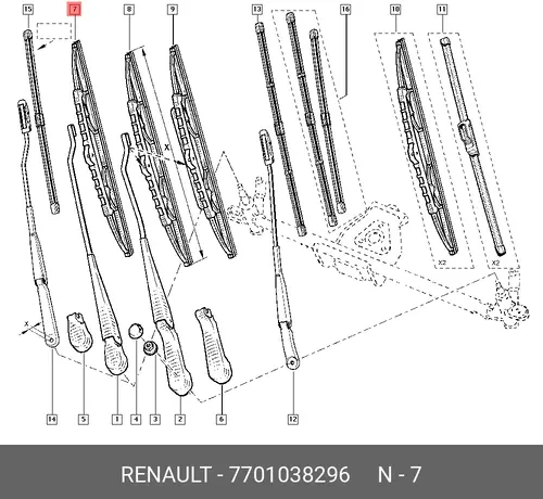Щетка стеклоочистителя 7701038296 RENAULT
