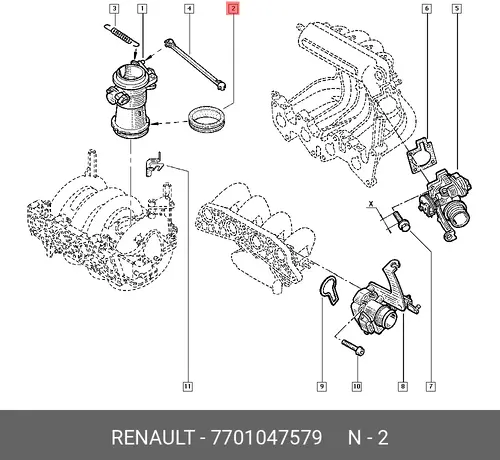 прокладка дросс. заслонки!\ Renault Clio/Kangoo/Logan/Sandero/Megane 7701047579