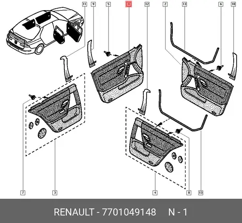 обшивка двери 7701049148 RENAULT