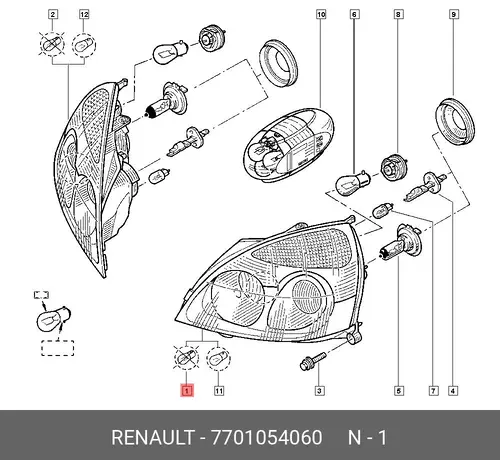 Фара RENAULT 7701054060