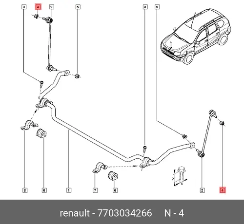Гайка автомобильная RENAULT 7703034266