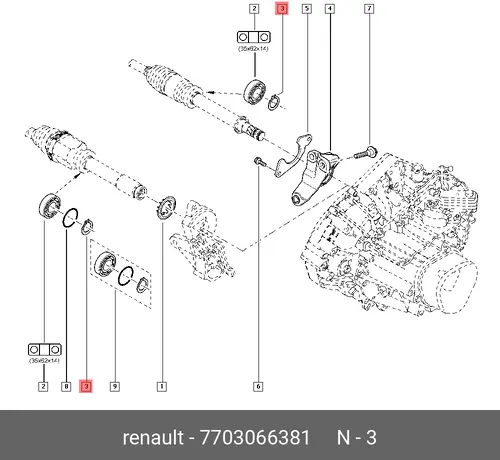 кольцо стопорное!\ Renault 7703066381