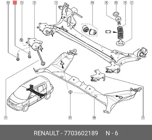Болт М10, 7703602189 RENAULT