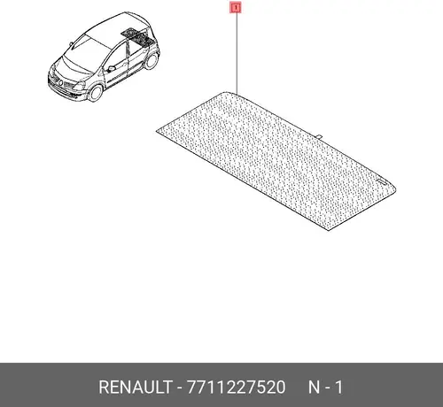 Коврик в багажник RENAULT 7711227520