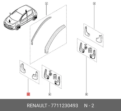 БРЫЗГОВИКИ 7711230493 RENAULT