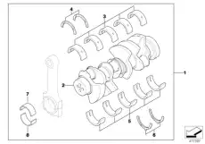 вкладыш подшипника! STD\ BMW E34/E39/E32/E38/E53 94> 11 21 1 725 917