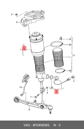 (AUDI), PЕМОНТНЫЙ 4F0498085 VAG