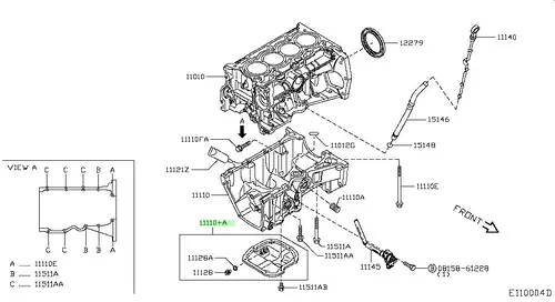 Поддон картера двигателя NISSAN 111101KA1A
