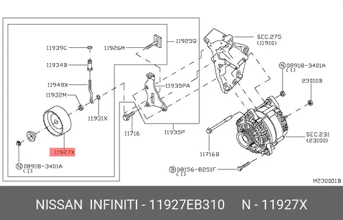 ШКИВ NISSAN 11927EB310