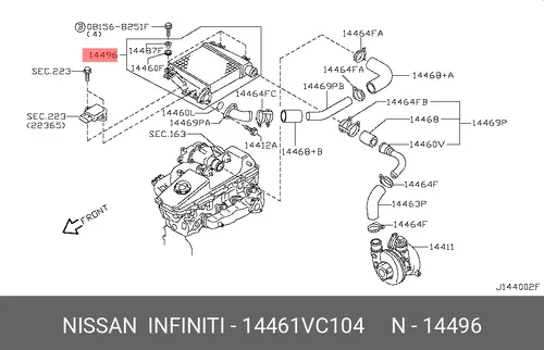 Интеркулер NISSAN 14461VC104