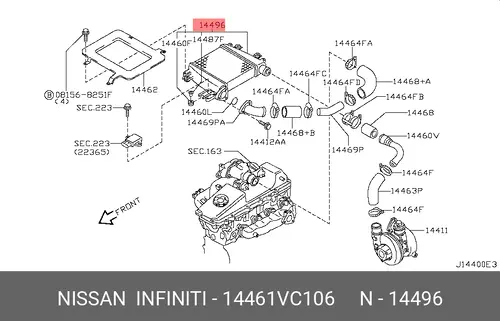 Интеркулер NISSAN 14461VC106