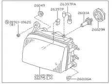 Фара NISSAN 260600W025