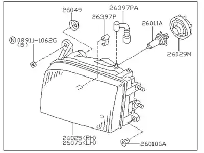 Фара NISSAN 260600W025