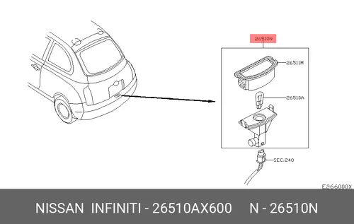 ФОНАРЬ NISSAN 26510AX600