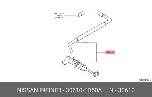 Nissan цилиндр сцеп глав 30610ED50A