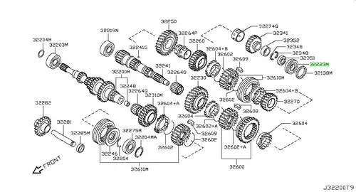 ПОДШИПНИК 3222395F0A NISSAN