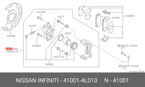 Nissan суппорт 410014L010