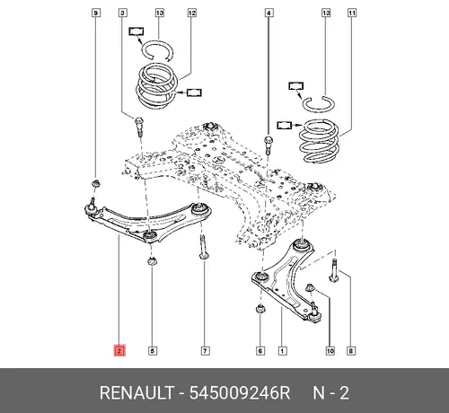 Рычаг подвески RENAULT 545009246R