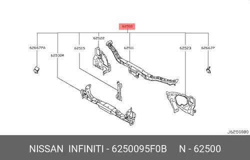 ПАНЕЛЬ ПЕР. B10R В СБОРЕ 6250095F0B NISSAN