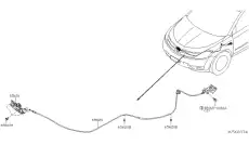 Nissan трос капота 65621CA00A
