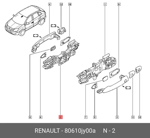 Ручка двери RENAULT 80610JY00A