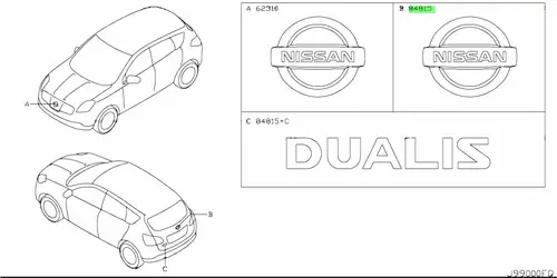  ЭМБЛЕМА J10E 90890JD000 NISSAN
