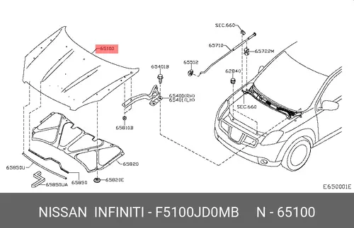 КАПОТ F5100JD0MB NISSAN