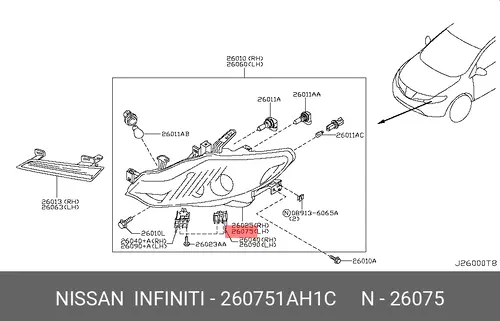 Фара NISSAN 26075-1AH1C