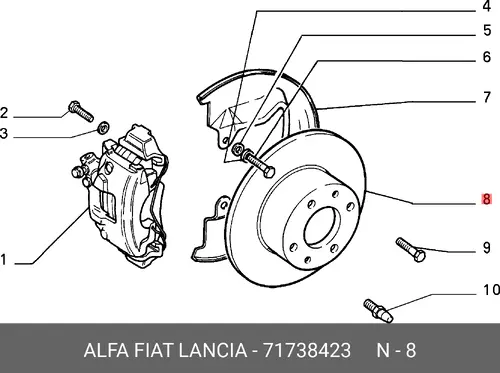 Тормозной диск FIAT 71738423