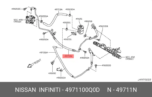 Шланг ГУР NISSAN 49711-00Q0D