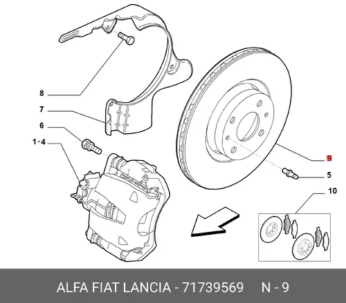 Тормозной диск FIAT 71739569