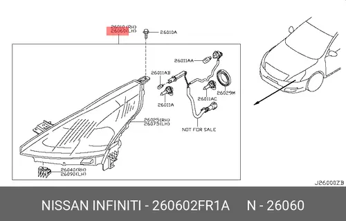 Фара NISSAN 26060-2FR1A