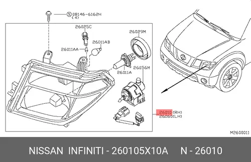 Фара NISSAN 26010-5X10A