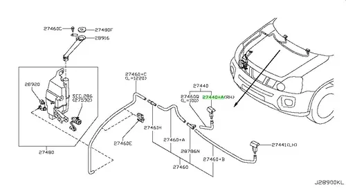 Форсунка омывателя 28930-3UY0A NISSAN