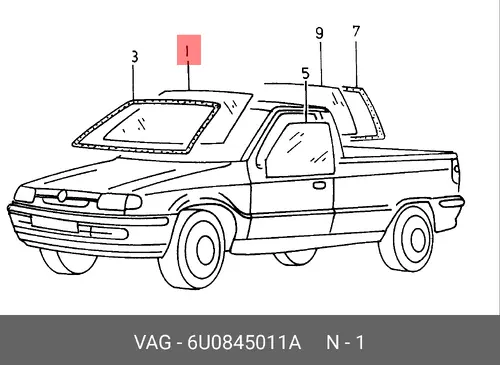 СТЕКЛО ЛОБОВОЕ 6U0845011A VAG