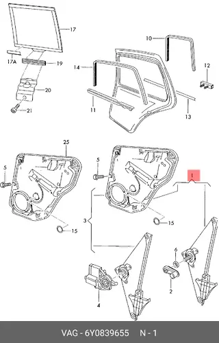 СТЕКЛОПОДЬЕМНИК 6Y0839655 VAG