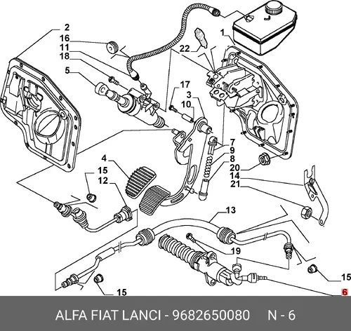 Цилиндр сцепления FIAT 9682650080
