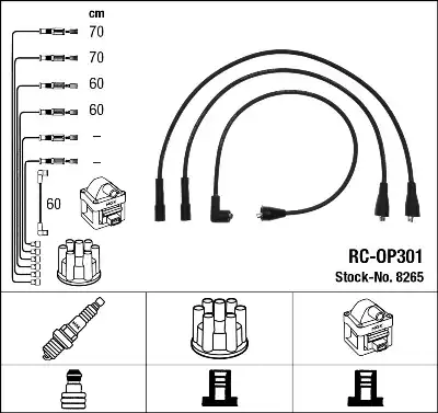 компл. высоковольт. проводов Opel RC-OP301 NGK