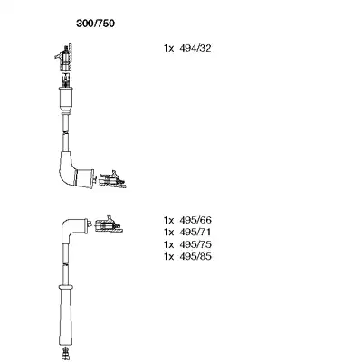 компл. высоковольт. проводов Mits 300/750 BREMI