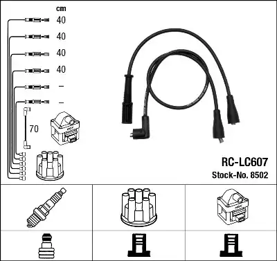 компл. высоковольт. проводов Volv RC-LC607 NGK