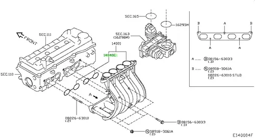 Прокладка коллектора NISSAN 14032AX00A