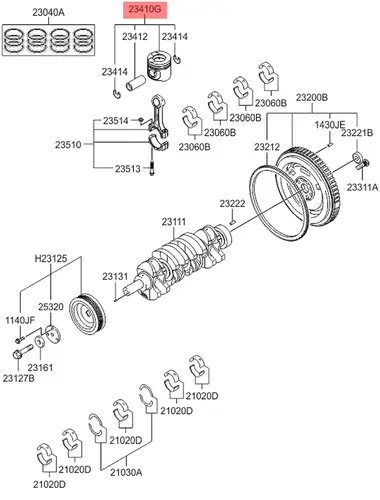 ПОРШЕНЬ STD 234104A910 HYUNDAI