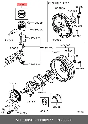 Кольца поршневые MITSUBISHI 1110B977