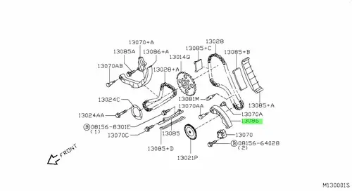 УСПОКОИТЕЛЬ ЦЕПИ ГРМ 130915X00A NISSAN