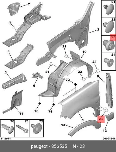 клипса молдинга !белая\ Citroen Berlingo 8565 35 PSA