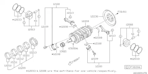 ПОРШЕНЬ STD GRADE A EJ20B 11-, 12013AB490 SUBARU