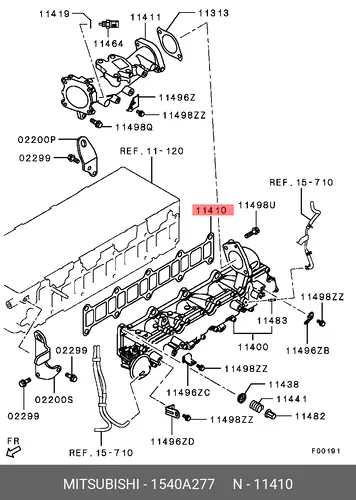 Прокладка коллектора MITSUBISHI 1540A277