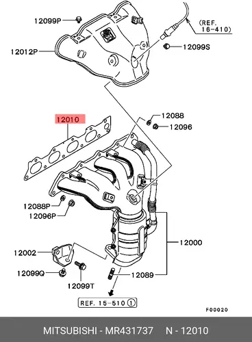 Прокладка коллектора MITSUBISHI MR431737