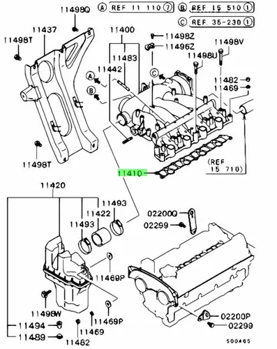 Прокладка коллектора MITSUBISHI MD333242